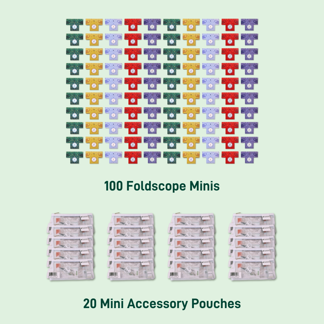 Large Mini Classroom Kit (100 Foldscope Mini Paper Microscopes)