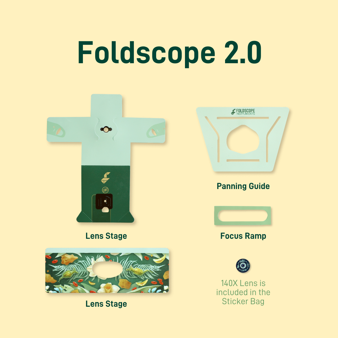 Basic Classroom Kit 2.0 (20 Foldscope 2.0 Paper Microscopes).