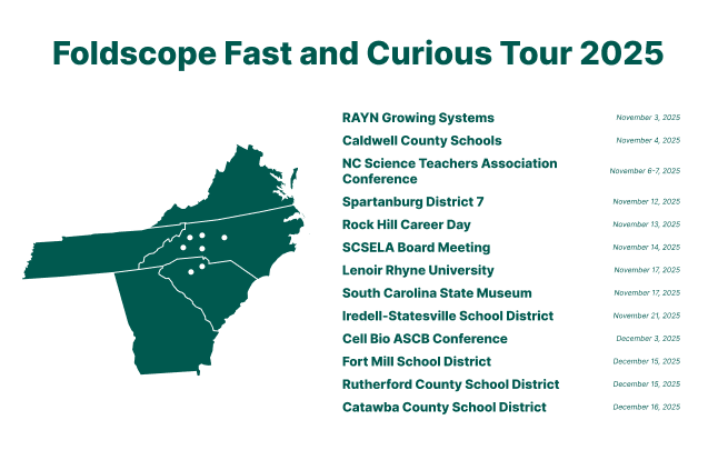 Map showing tour locations