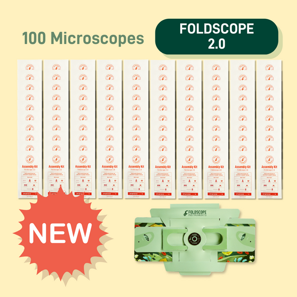 Large Classroom Kit 2.0 (100 Foldscope 2.0 Paper Microscopes ...