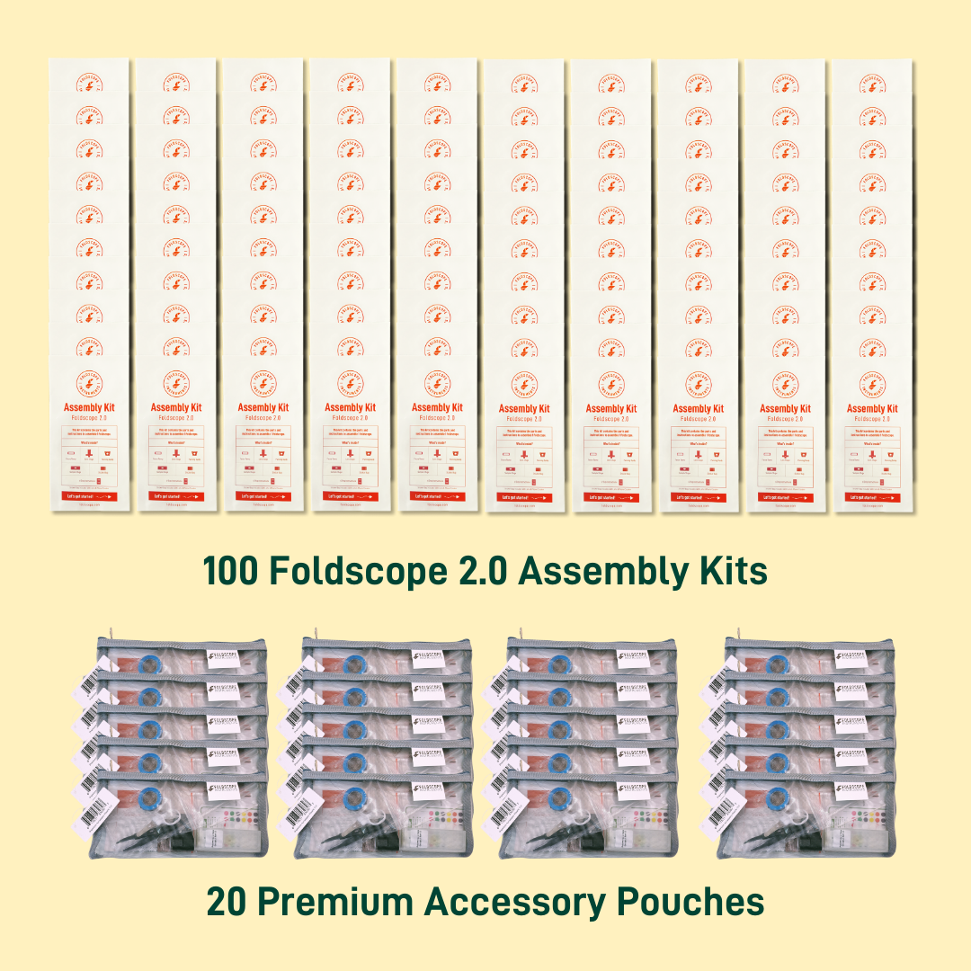 Large Classroom Kit 2.0 (100 Foldscope 2.0 Paper Microscopes ...