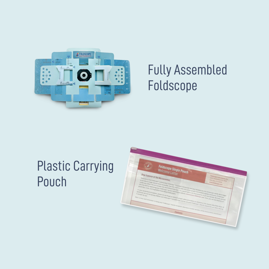 Assembled Single Pouch (1 Foldscope Paper Microscope)