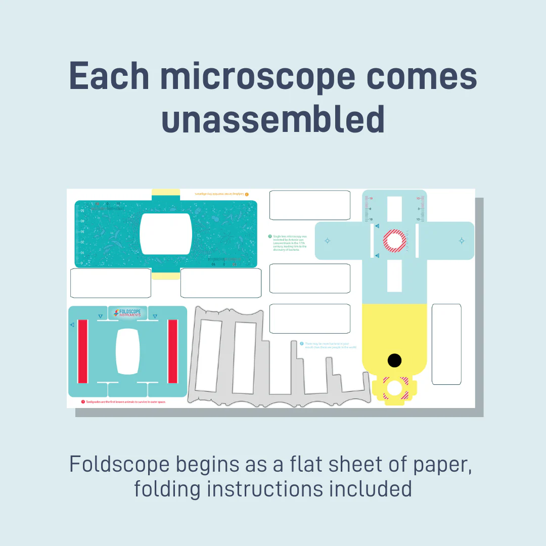 Large Classroom Kit (100 Foldscope Paper Microscopes).