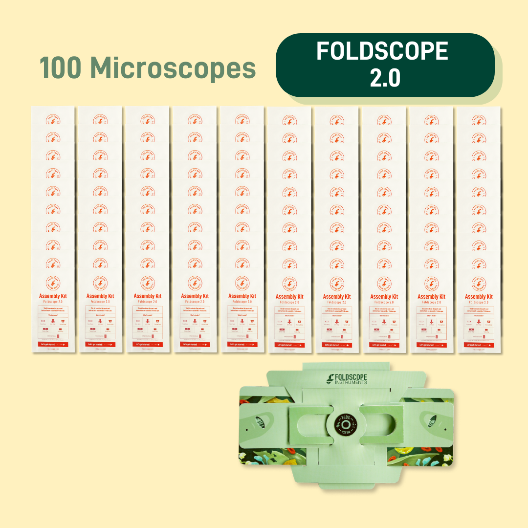 Large Classroom Kit 2.0 (100 Foldscope 2.0 Paper Microscopes)