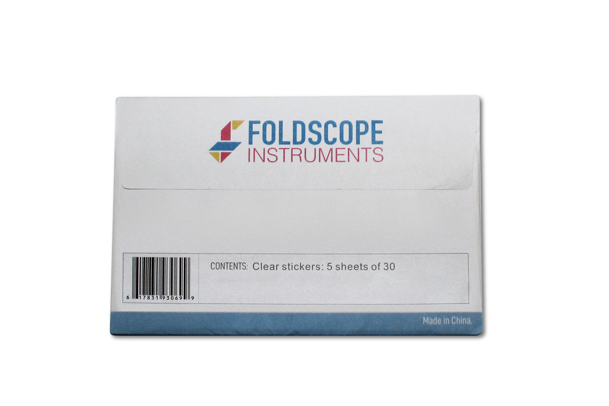 Foldscope Clear Stickers (150 stickers).  -  Holiday Savings Event! - Save 20% effective 11/5/23 - 12/17/23