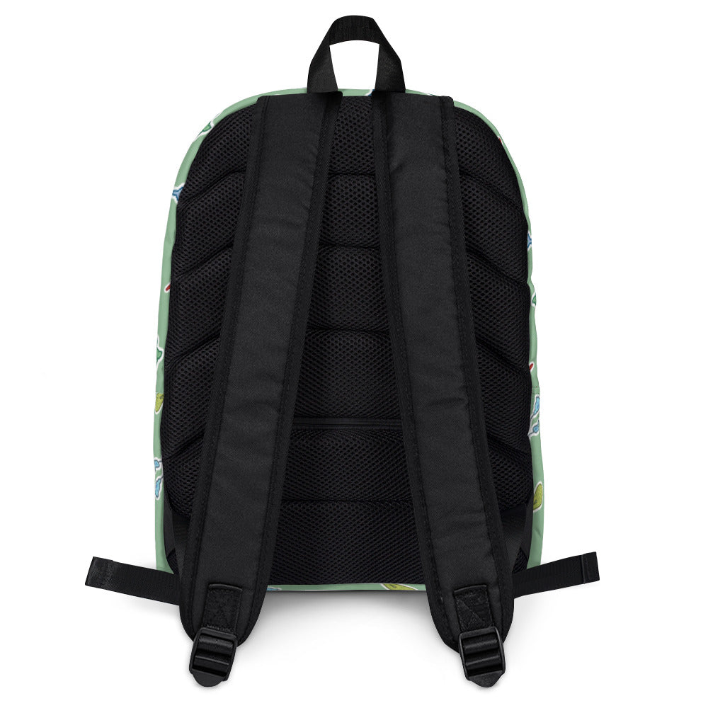 black & green laptop backpack Microbe Backpack